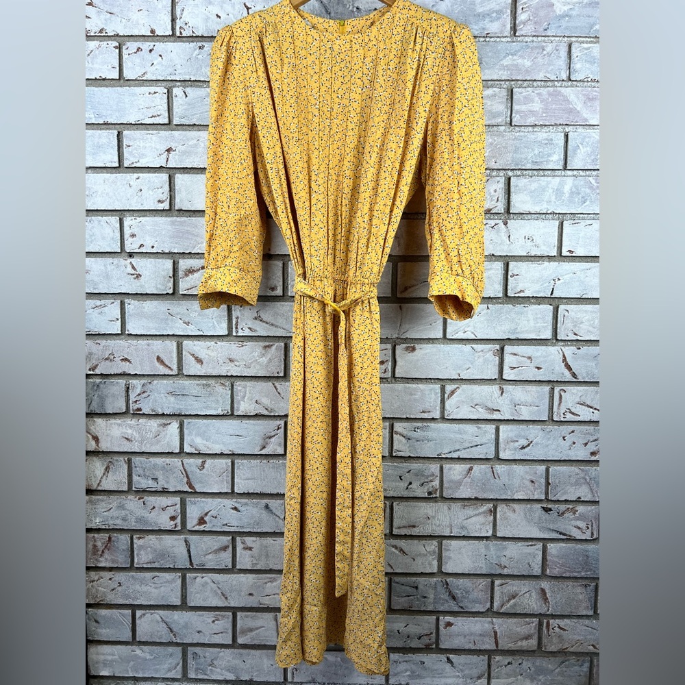 Karin Stevens | Vintage Yellow Ditsy Floral Print Dress